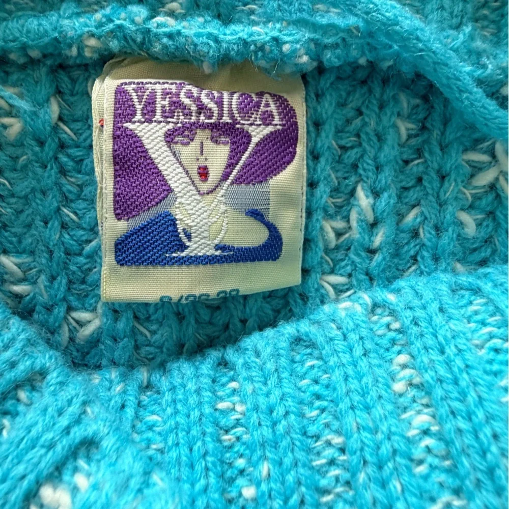 Yessica Aqua Short Sleeve Knit Sweater Textured Cotton Blend Women’s Size small